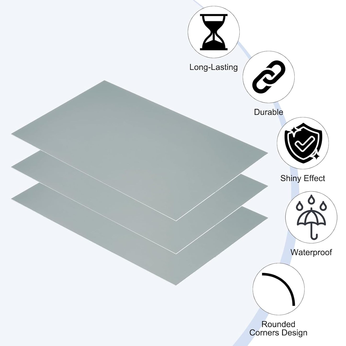 PATIKIL 5x8 Inch Anodized Aluminum Sheet Metal, 15Pcs Laser Plates Engraving Blanks 0.5MM Thin Rectangle for Crafting DIY House Laser Engraving, Gray