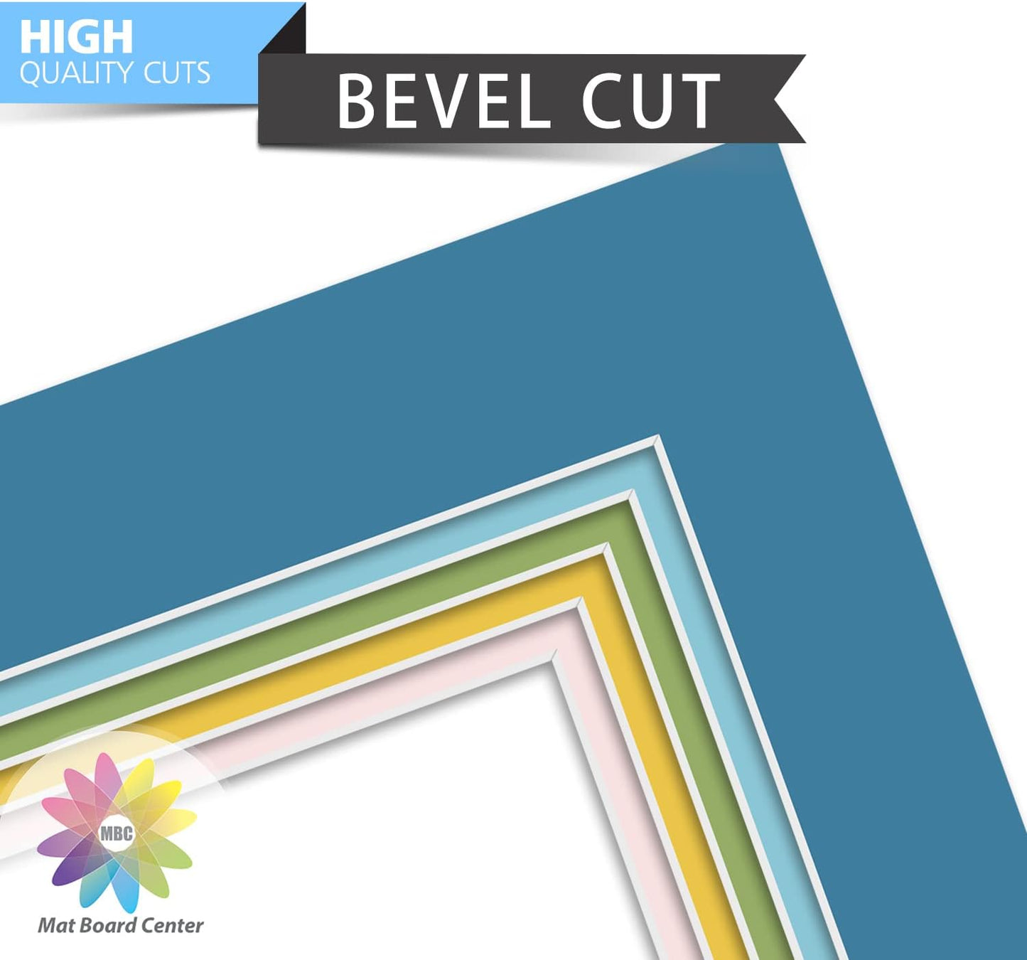 Mat Board Center, Pack of 20, 16x20 Mixed Colors White Core Picture Mats Mattes Matting for 11x14 Photo