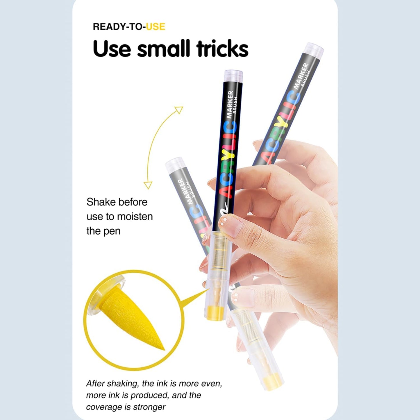 Acrylic Paint Markers Pens, 168 Vivid Colors Acrylic Markers Set,Direct Liquid Type, Stackable Color, Odorless Soft Head，Markers for School，Tooli Art ，Fabric & Creative Crafts (168)