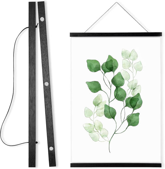 WITCOLOR 11x14 11x17 11x22 Poster Frames, Magnetic Black Wood Wooden Frame Hanger for Photo Picture Canvas Artwork Art Print Wall Hanging (1 Pack, 11", Black)