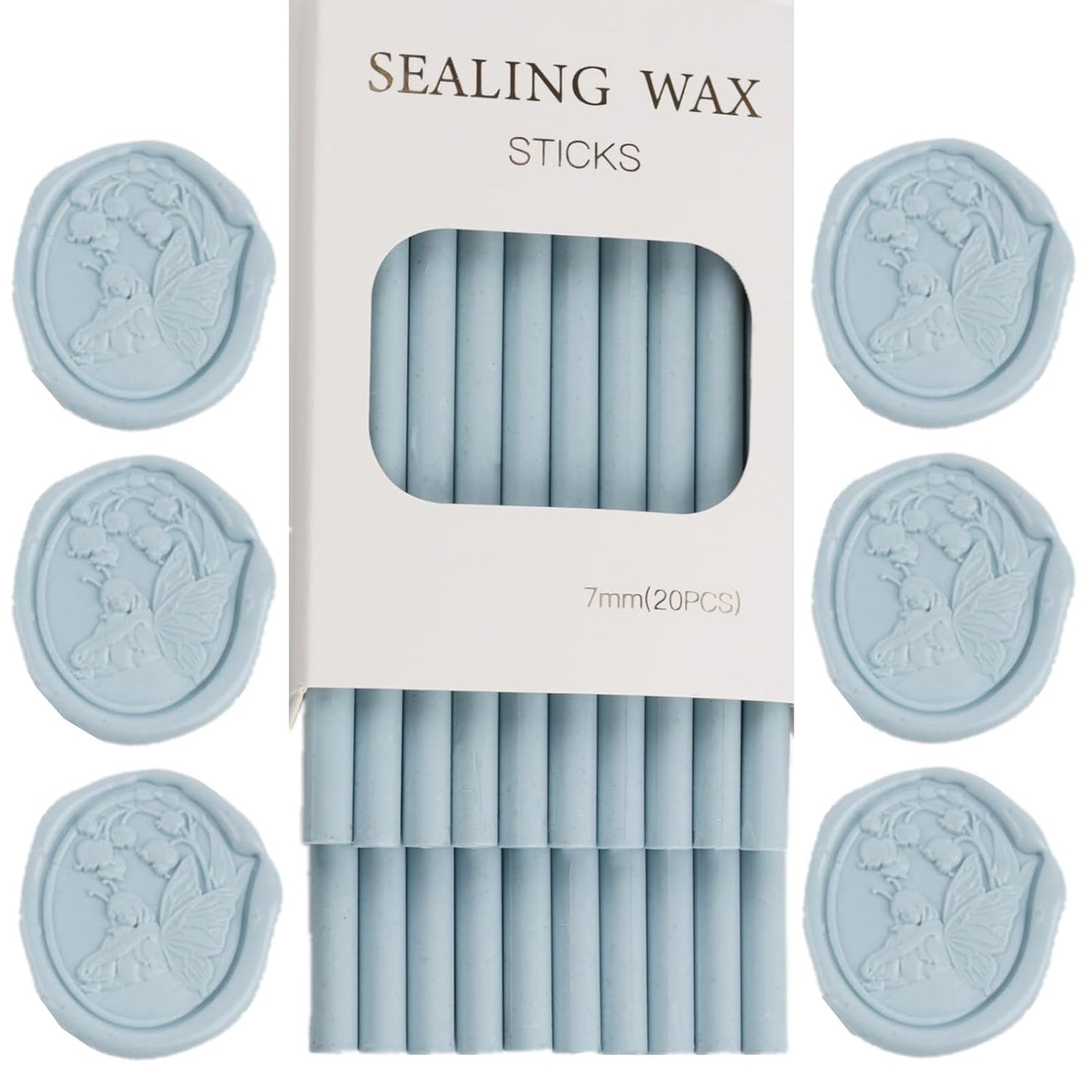 20pcs Glue Gun Wax Seal Sticks for Wedding Invitations, Envelope Letter Sealing (20, Baby Blue)
