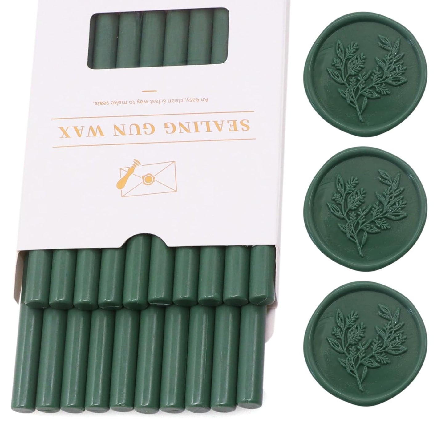 Olive Green Wax Seal Sticks 20pcs, Andotopee Glue Gun Wax Seal Sticks for Wax Seal Stamp, Premium Sealing Wax for Envelope Letter Seal Wedding Invation Craft Adhesive, Great Gift Ideas (Mini Size)