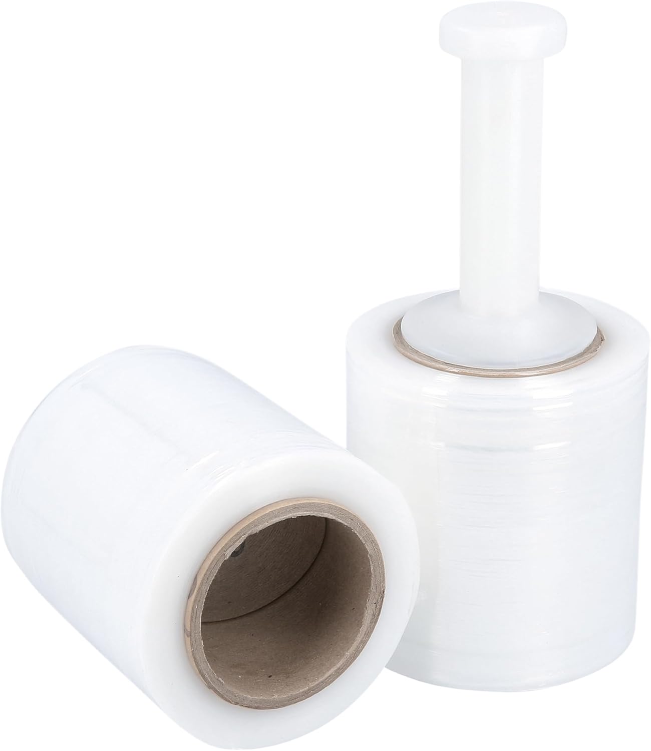 PSBM Mini Stretch Wrap with Handle, 12 Pack, 5 Inch x 600 Feet, 150 Gauge, Clear, Small Plastic Cling Film for Pallets Moving Storing
