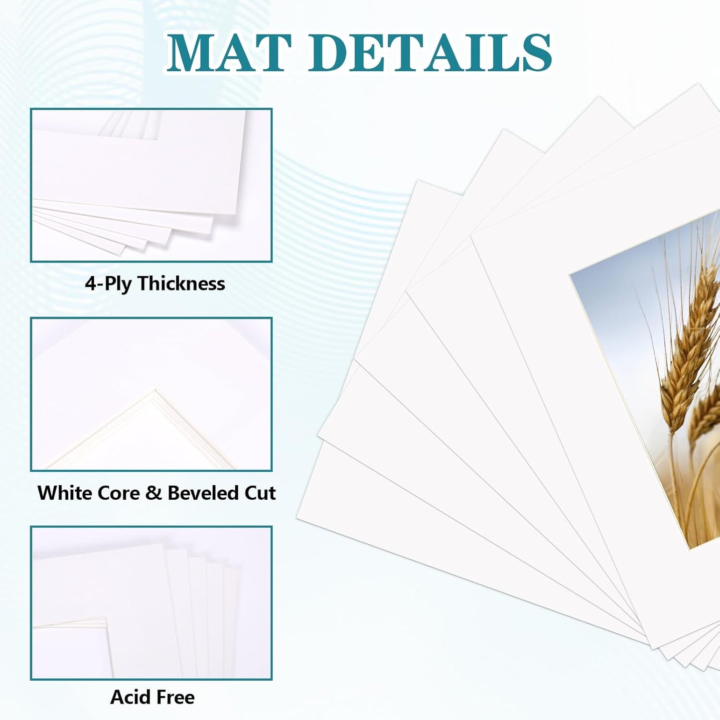 ZBEIVAN 8x10 White Picture Mats with Core Bevel Cut Frame Mattes for 5x7 Pictures - Pack of 5