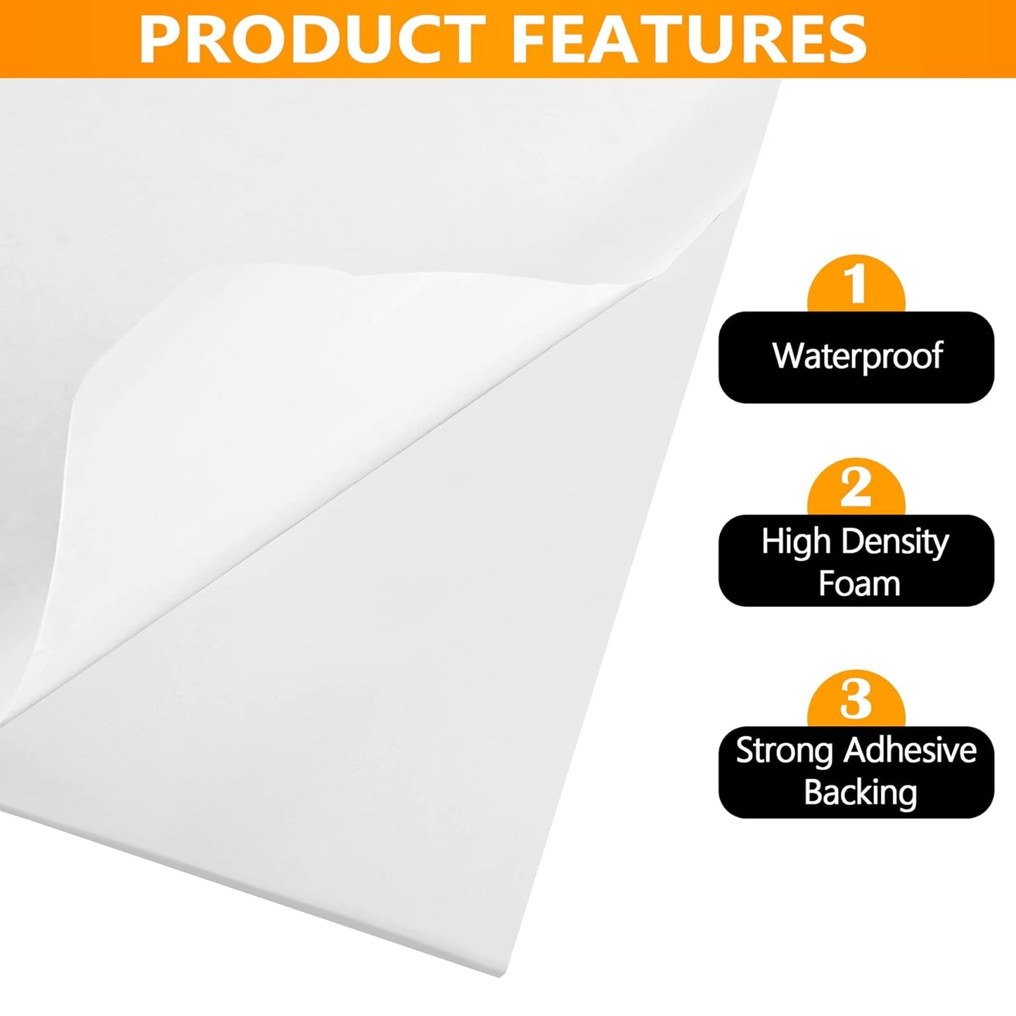 Sponge Neoprene Foam Rubber Sheet with Adhesive, 12 in x 60 in x 1/2 in Multi-Function Soundproof High Density Waterproof Rubber Mat, Perfect Cosplay Easy Cut DIY Neoprene Padding Roll - White