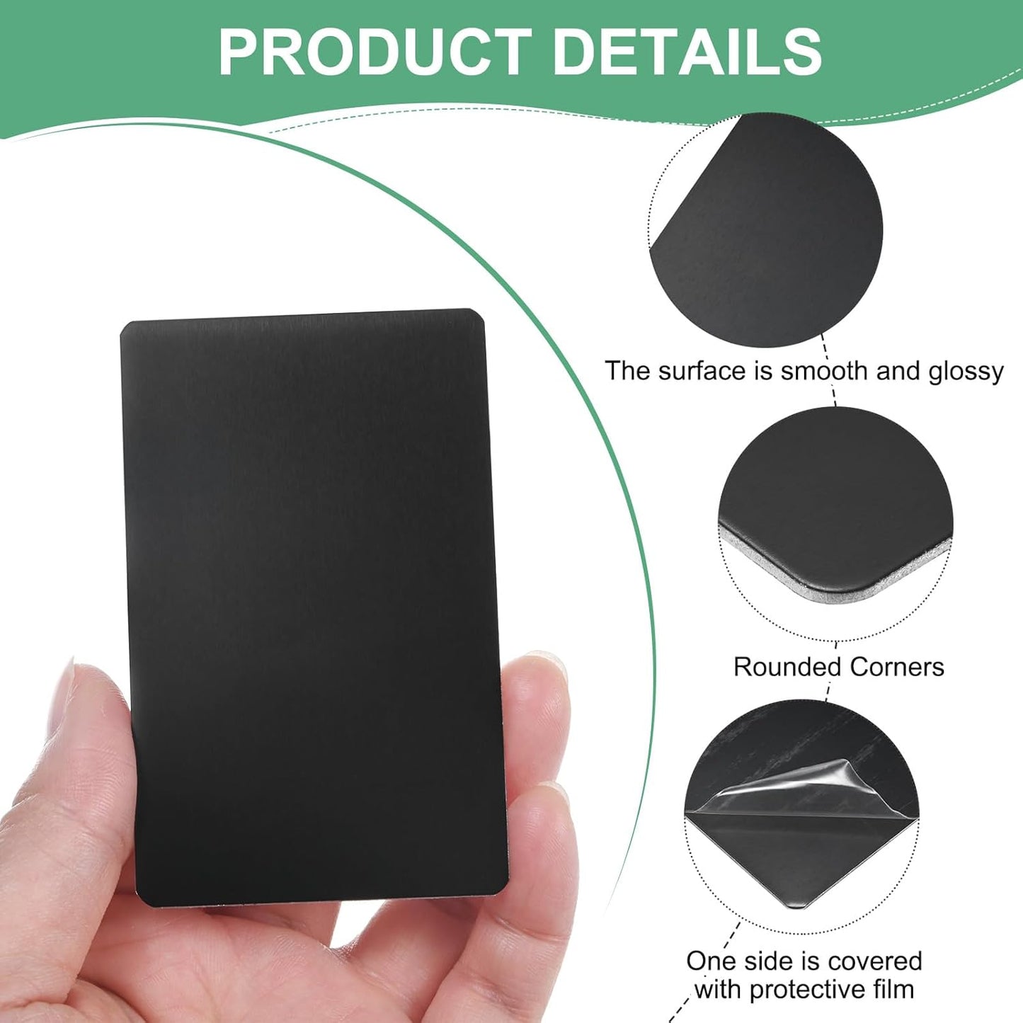 20-Pack Anodized Aluminium Laser Engraved Mount Metal Plate 3x2x0.04 Inch Engraver Blank Anodized Aluminum Sheets for DIY Laser Printing/Home/Office[Black]