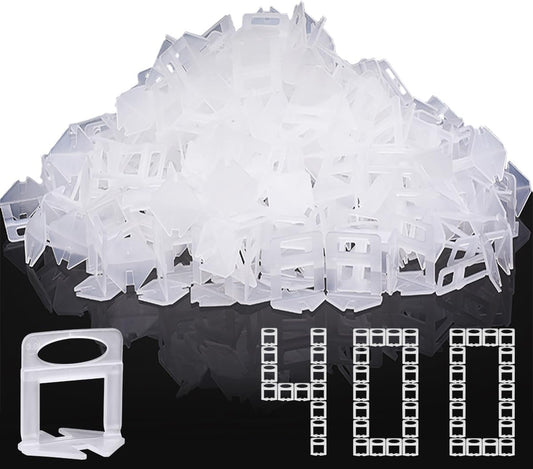 DGSL Tile Leveling System, 400-Piece Tile Spacers Clips 1/8 Inch Tile Tools, Tile Installation Tools for Professional Ceramic Tile and Stone Installation