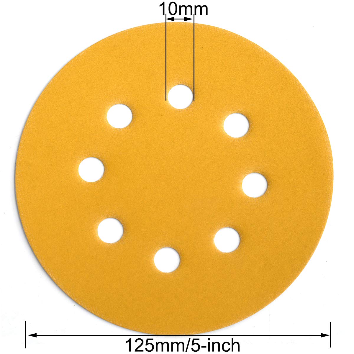 5-Inch 8-Hole Hook and Loop Sanding Discs 600-Grit Random Orbit Sandpaper, 50-Pack