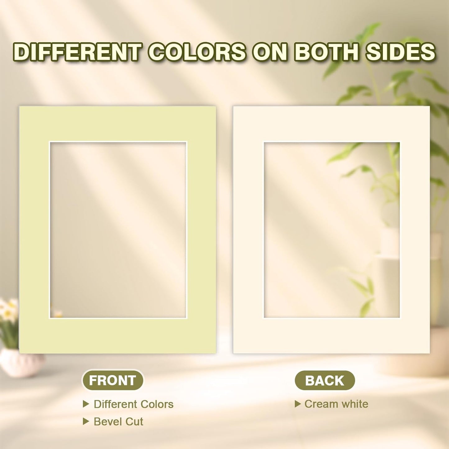 Egofine 14 Packs Picture Frame Mats, 8x10 Picture Mats for 5x7 Photos, Acid-Free Mixed Colors Pre-Cut Photo Board for Photos, Prints, Artworks