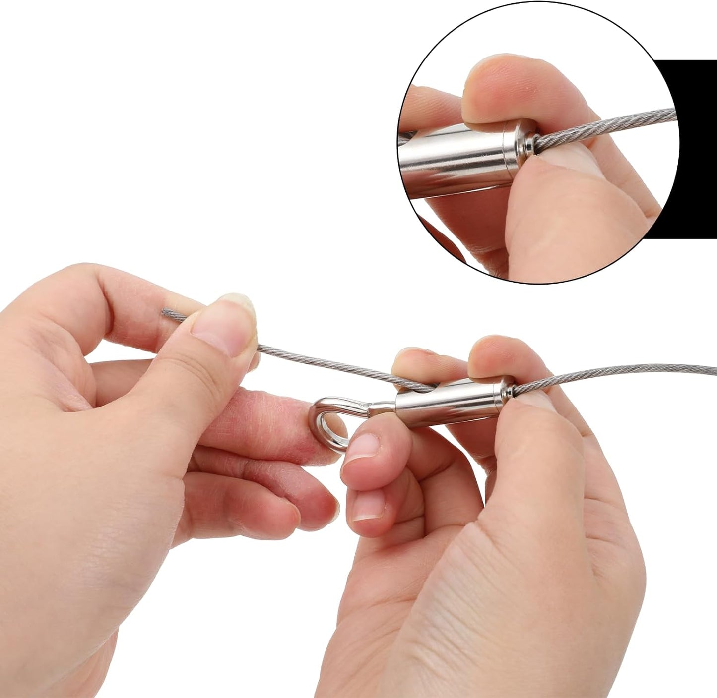 Picture Hanging Wire Adjustable Wire for Hanging Heavy Mirror 5m x 2mm Mirror Frame Hangings Kit with D Ring 4 Expansion Screws 4 Pcs Screws Self Tapping Eye Heavy Duty Stainless Steel Rope for Lamps