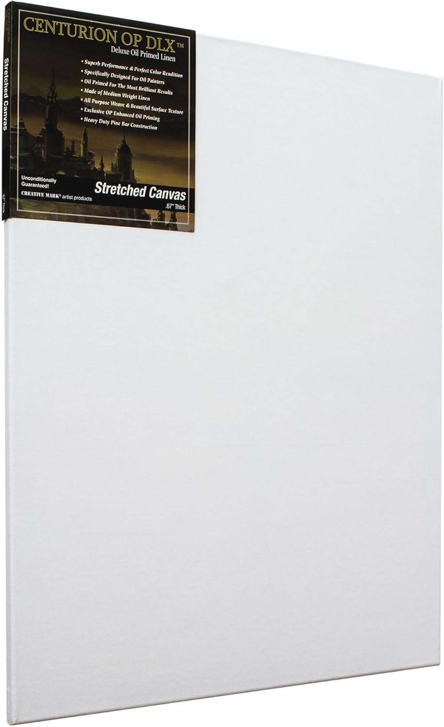 Centurion Deluxe Professional Oil Primed Linen Stretched Canvas, 11oz Linen, 20x30 - Box of 6, 0.67" Deep Canvases, Kiln-Dried Stretchers, Back Stapled, Premium Medium Weight Canvas for Oil Paintings