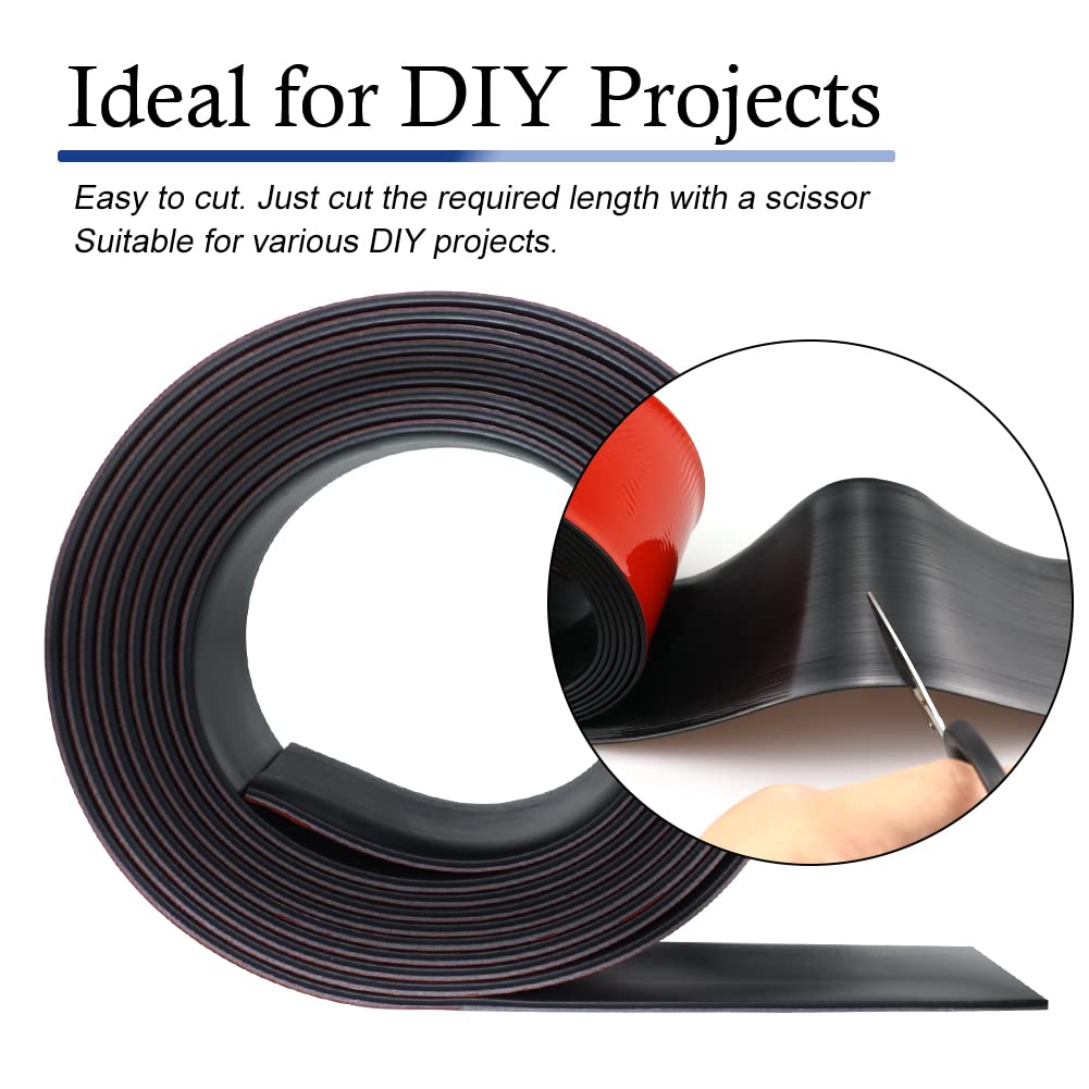 Neoprene Rubber Strips Self Adhesive Solid Rubber Sheets, Rolls & Strips for DIY Gaskets Crafts Pads Seals Warehouse Flooring Neoprene Sheet with Adhesive Backing (2" Wide x 1/5" Thick x 40' Long)