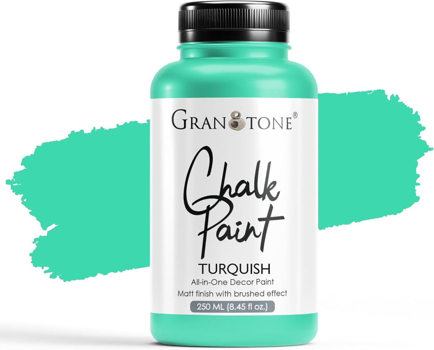GRANOTONE Chalk Paint for Furniture, Matt-Finish Water-Based Acrylic Paint for Wood, Walls, Metal, Glass, Paper, Fabric Canvas, Maximum Coverage Chalk Paint for Kids & Adults, 250 Ml (TURQUISH)
