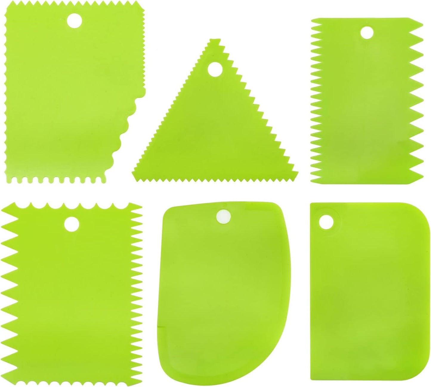 Lovelysp 6 pieces of plastic Clay Scraper, Carving soft clay engraving knife, Clay Scraper,Industrial clay scraper, Engraving tool, Pottery tool(Green)-1 set.