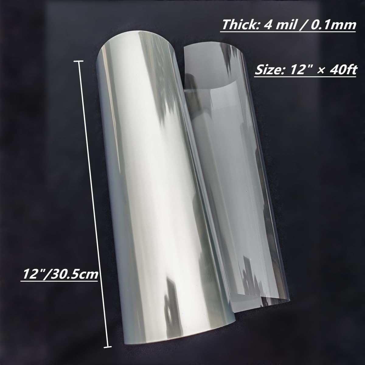 Transparency Mylar Stencils Sheet for Cutting Machines,12inchs x 40ft Rolls 4 mil Clear Blank Template Paper Material Acetate