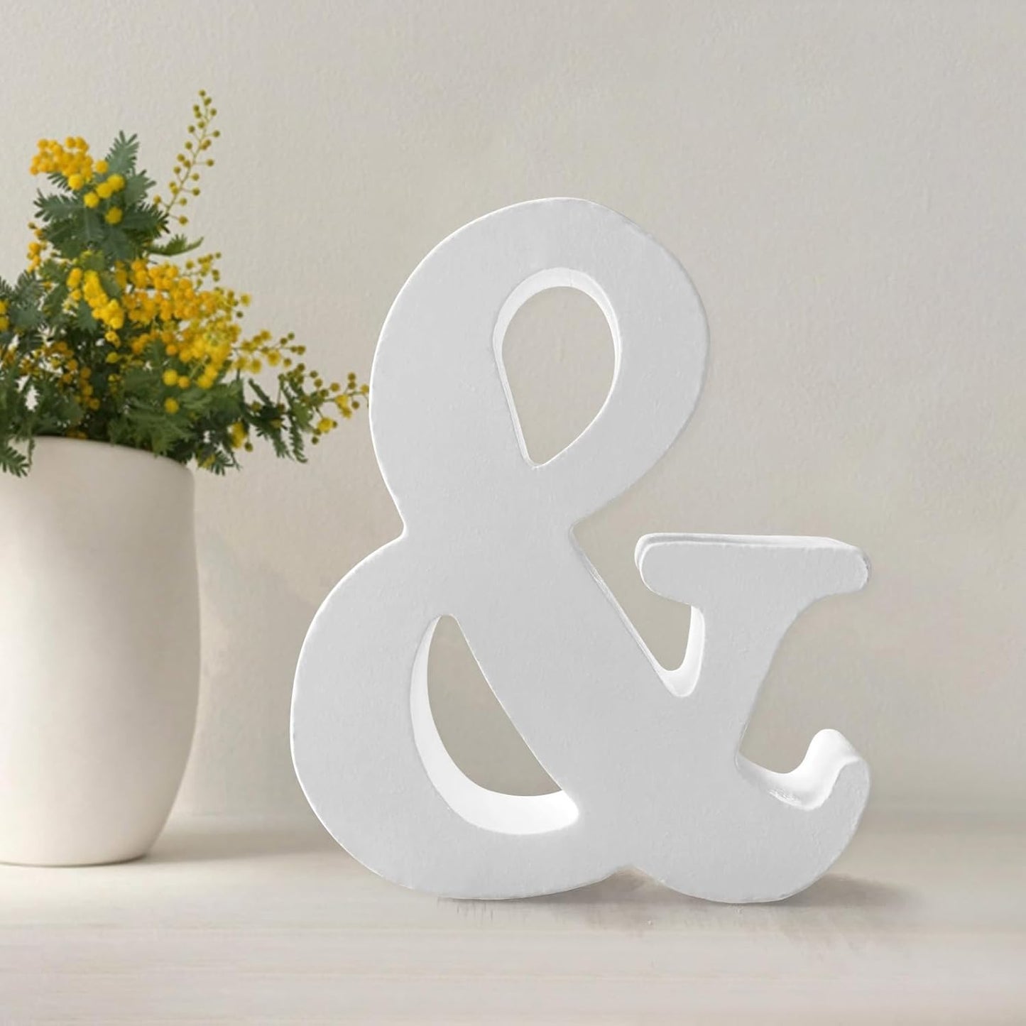 Wood Letters 4.3 Inch, White Unfinished Wood Letters for Graft, Wooden Letters for Wall Decor, Standing Letters for Bedroom, Home, Birthday, Party, DIY Graft (&)