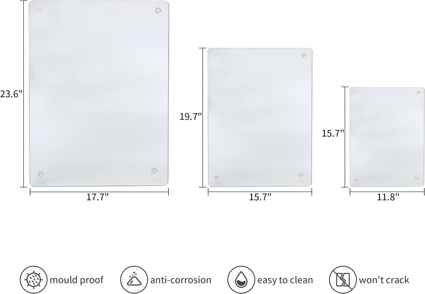 Murrey Home Glass Cutting Board for Kitchen Counter, Tempered Glass Chopping Boards Dishwasher Safe, Small Clear Countertop Tray, Scratch Resistant, Heat Resistant, Non Toxic, Frosted, 24"x18"