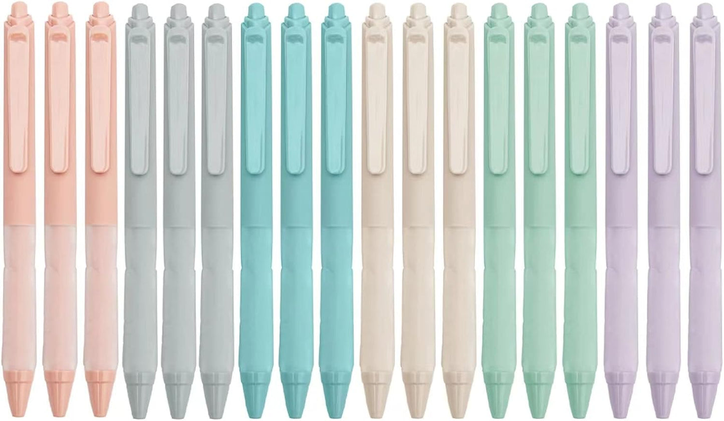 Linbsunne Ballpoint Pens Medium Point 1mm Black Pen with Super Soft Grip Ball Point Pen for Men Women Retractable Pens (18-pack)