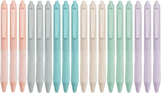 Linbsunne Ballpoint Pens Medium Point 1mm Black Pen with Super Soft Grip Ball Point Pen for Men Women Retractable Pens (18-pack)