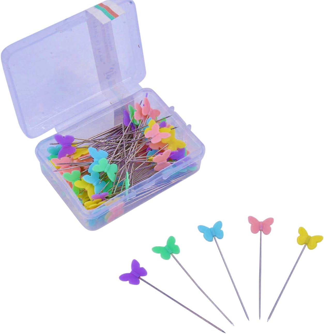 Sewing Kit for Teens & Petite Fingers | THIK-Grip Thimbles - Small (2) Medium (1) | Needles (55) | Ruler (1) | Fabric Clips (4) - Pins (100) (Not Heat Resistant) & More Supplies