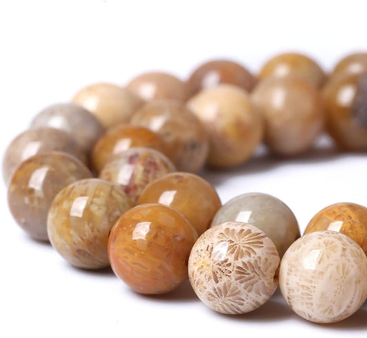 45pcs 8mm Natural Coral Jade Chrysanthemum Stone Beads Round Loose Beads for Jewelry Making,DIY Bracelet Necklace