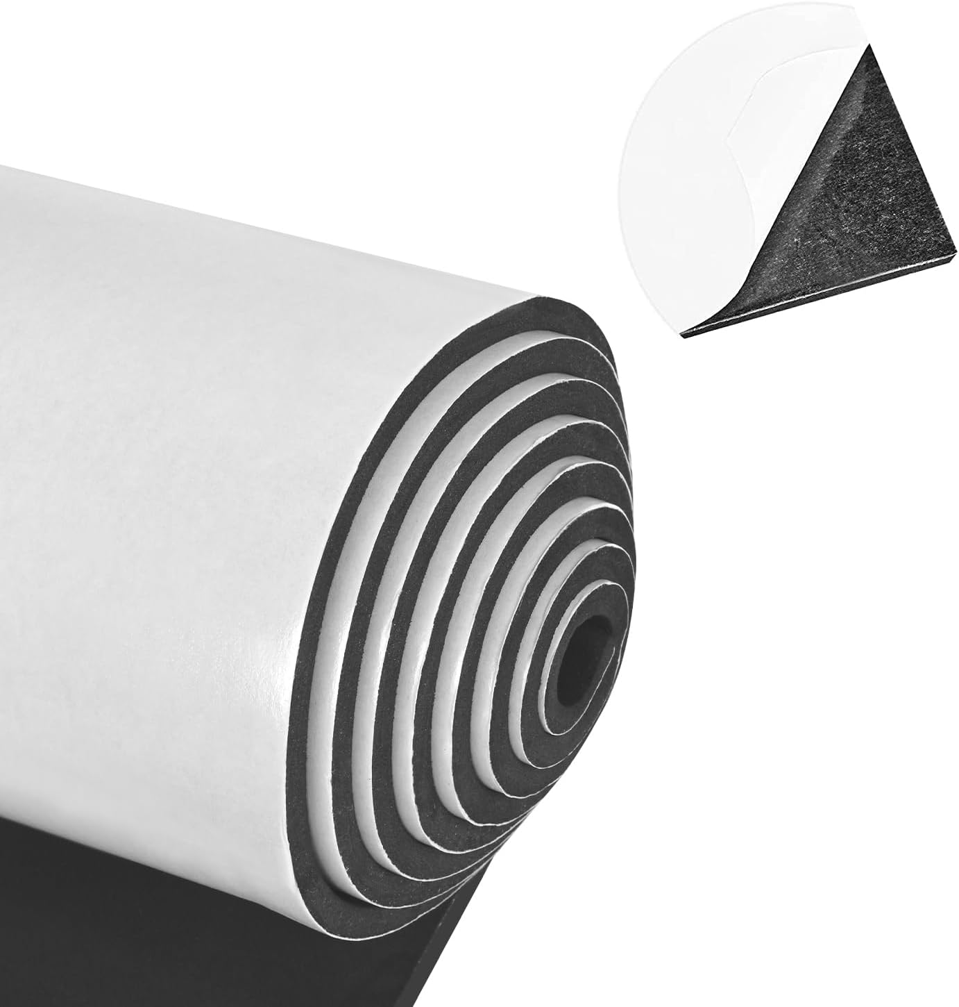 Neoprene Sponge Rubber Foam Sheets with Adhesive Backing, 12" x 81" x 1/4" Black Foam Roll Insulation Board Soundproof Neoprene Mat, Great for Cosplay Padding, DIY, Gaskets, Costume, Crafts