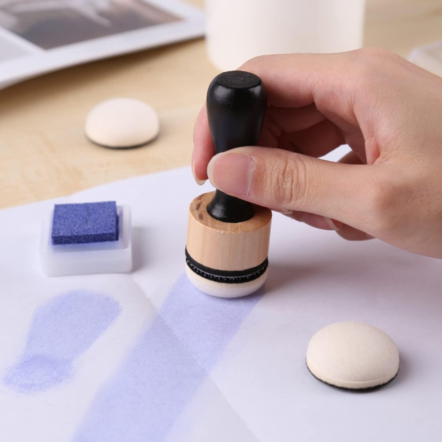 Mini Ink Blending Tool,with Foams Replacement Refill Foam Tool for Foams Scrapbooking Painting Drawing Art Supplies Handle Ink Tools Embossing Stencils