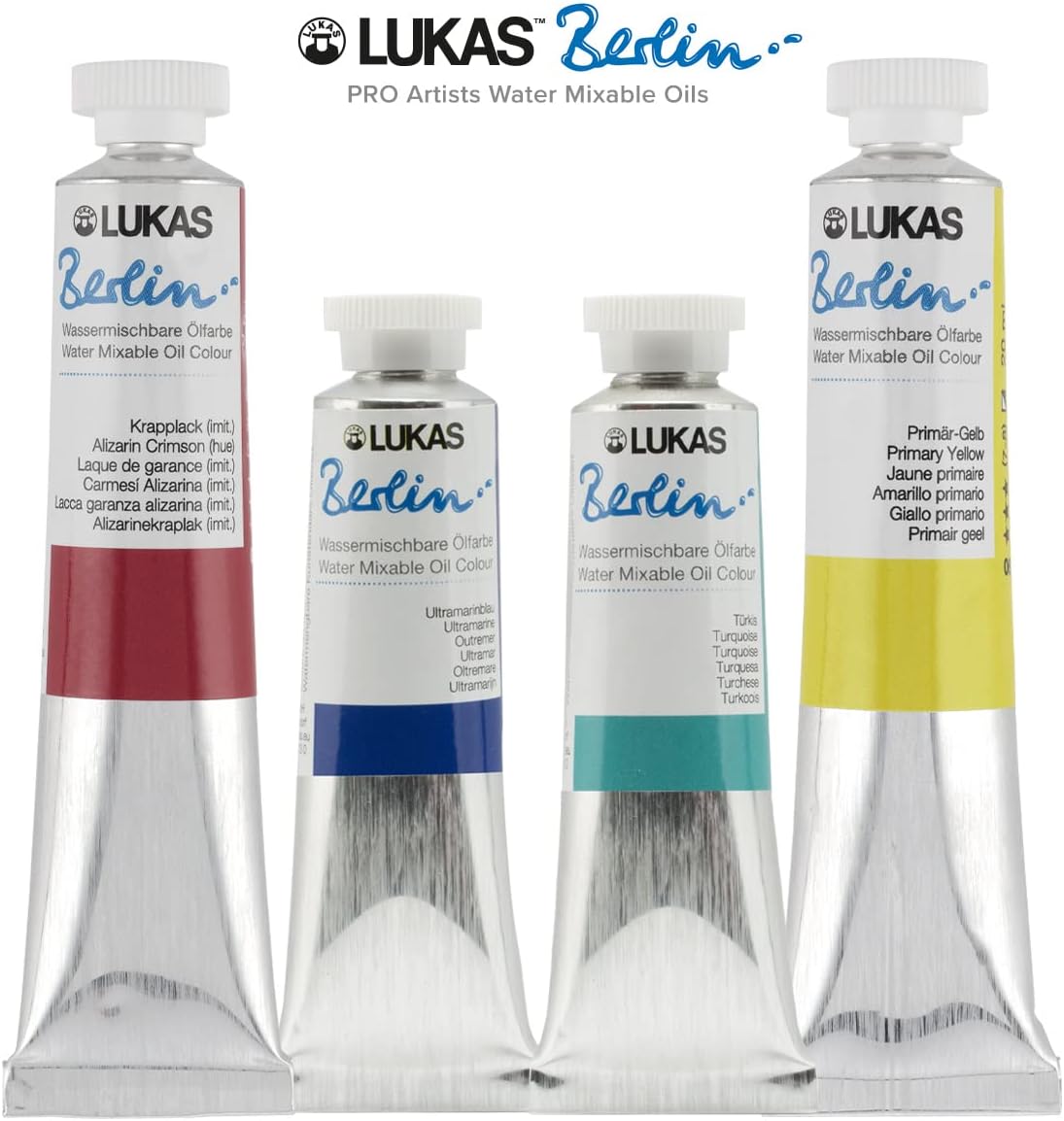 Lukas Water Mixable Oil Paint - Eco-Friendly, 37ml Browns Set of 6, Solvent-Free Artist Oil Paint with Lightfast Pigments and Beeswax for Smooth Consistency, Water Soluble, Quick-Drying