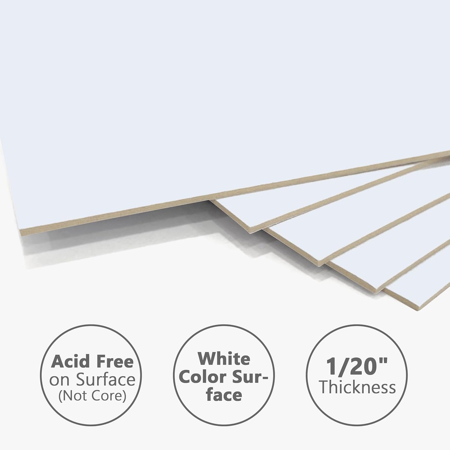 10 Pack Backing Boards, 12x18 Uncut White Mats Matboards, Acid-Free Backerboards for Art Prints, Ideal for Photos, Pictures, Prints, and Frames