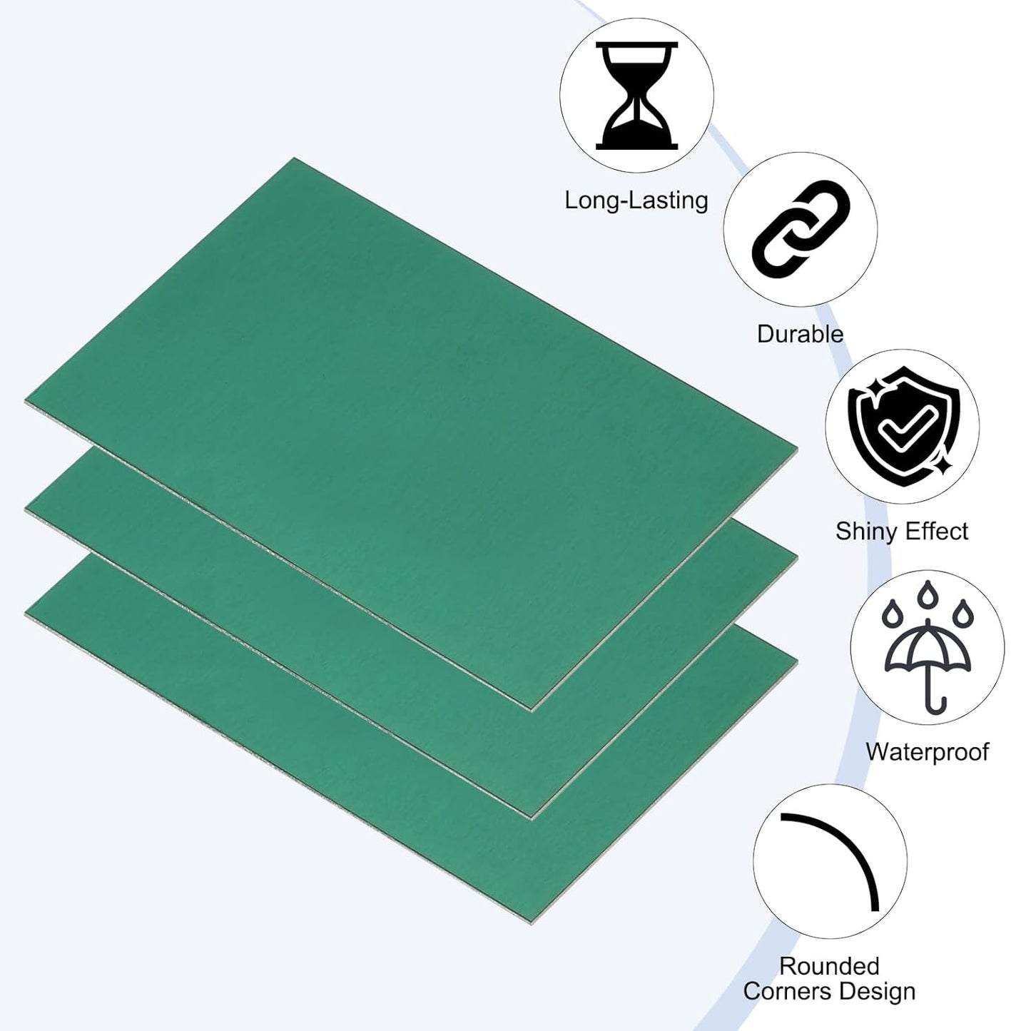 PATIKIL 2.1x3.3 Inch Anodized Aluminum Sheet Metal, 20Pcs Laser Plates Engraving Blanks 0.5MM Thin Rectangle for Crafting DIY House Laser Engraving, Green