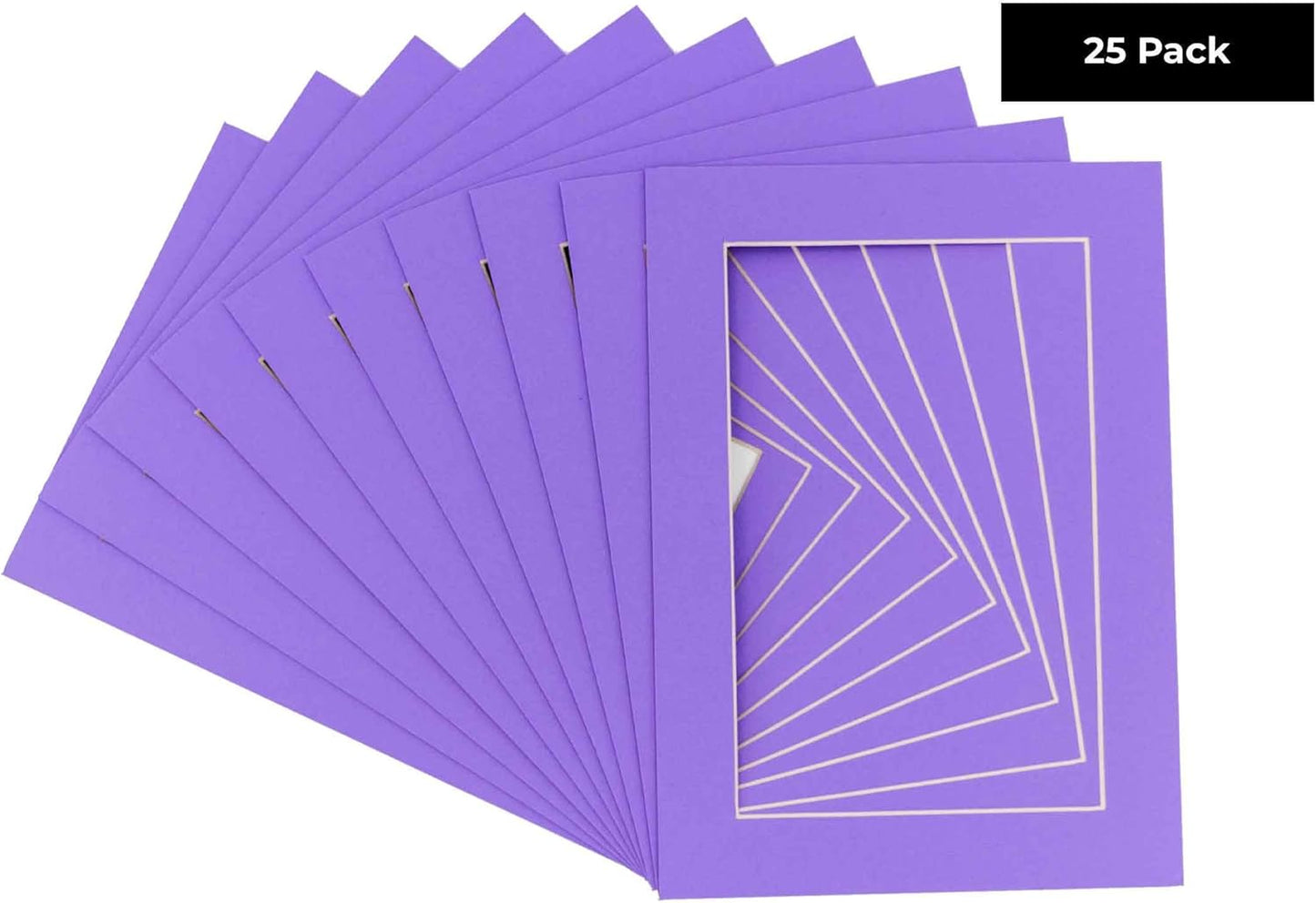 6x8 Mat for 8x10 Frame - Precut Mat Board Acid-Free Show Kit with Backing Board, and Clear Bags Light Purple 6x8 Photo Matte Made to Fit a 8x10 Picture Frame Matboard for Framing, Pack of 25 Mats