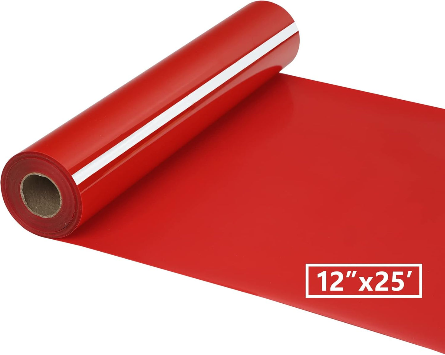 HTV Iron on Vinyl 12Inch by 25ft Roll Heat Transfer Vinyl for T-Shirt HTV Vinyl Rolls for All Cutter Machine - Easy to Cut & Weed for Heat Transfer Design (25ft, Red)