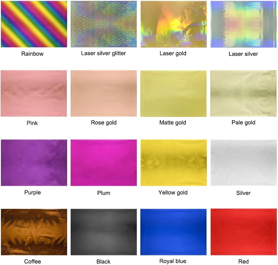 50 Sheets Toner Reactive Foil Sheet for Crafts Paper Holographic Heat Transfer Craft Foil Paper for Scrapbooking Stamping Cardstock Heat Transfer DIY Crafts Accessories 7.9 x 11.4inch