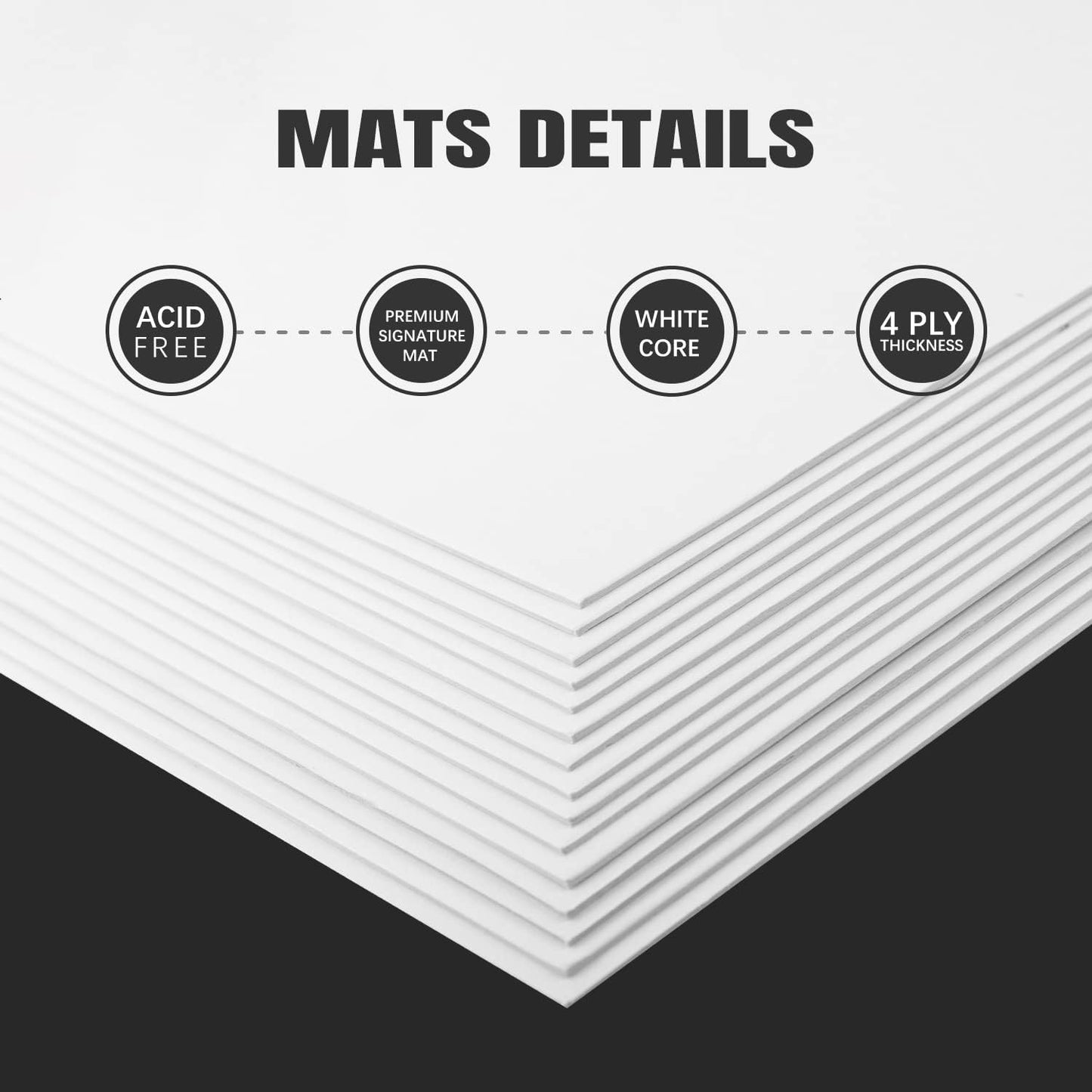 AUEAR, 15 Pack 11x14 Uncut Matte Boards White Photo Mat Board Great for Picture Framing, Print, Artwork