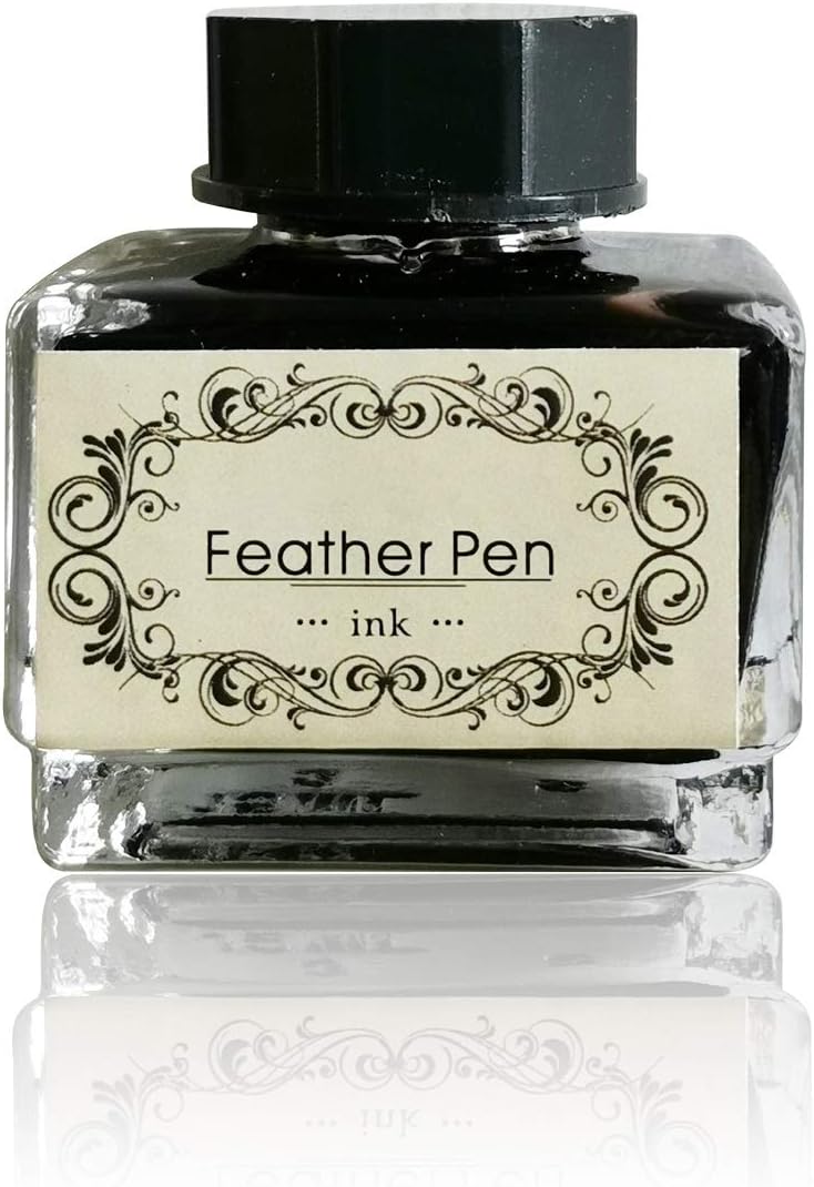 Black Calligraphy Ink No Carbon No Blocking Fountain Pen Ink Suitable for Feather Pen Quill Pen Dip Pen Calligraphy Pen Painting Pen 15ml