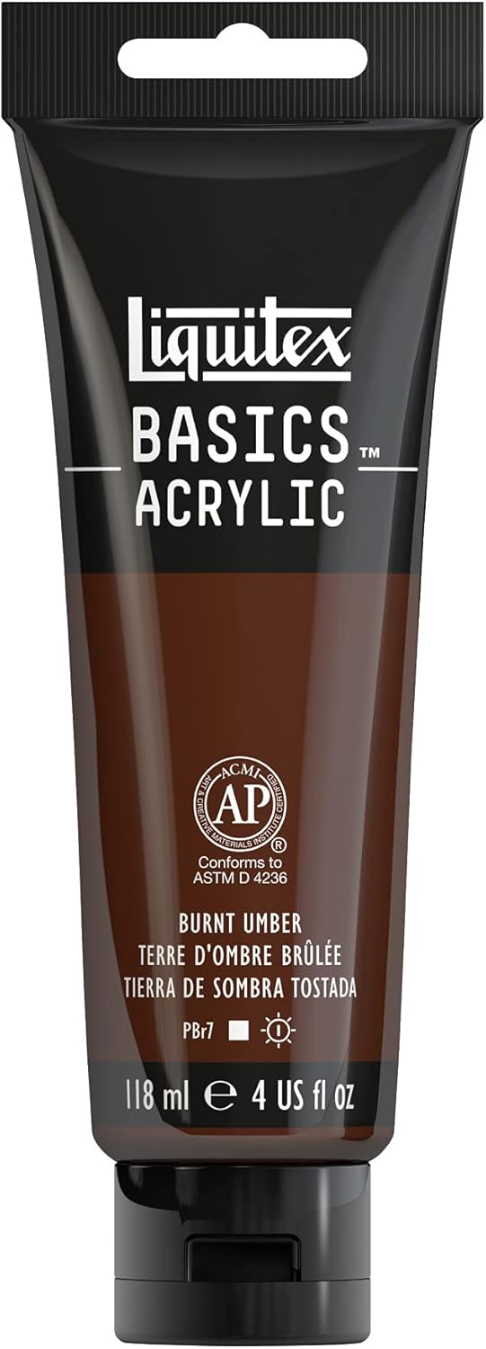 Liquitex BASICS Acrylic Paint, 118ml (4-oz) Tube, Burnt Umber