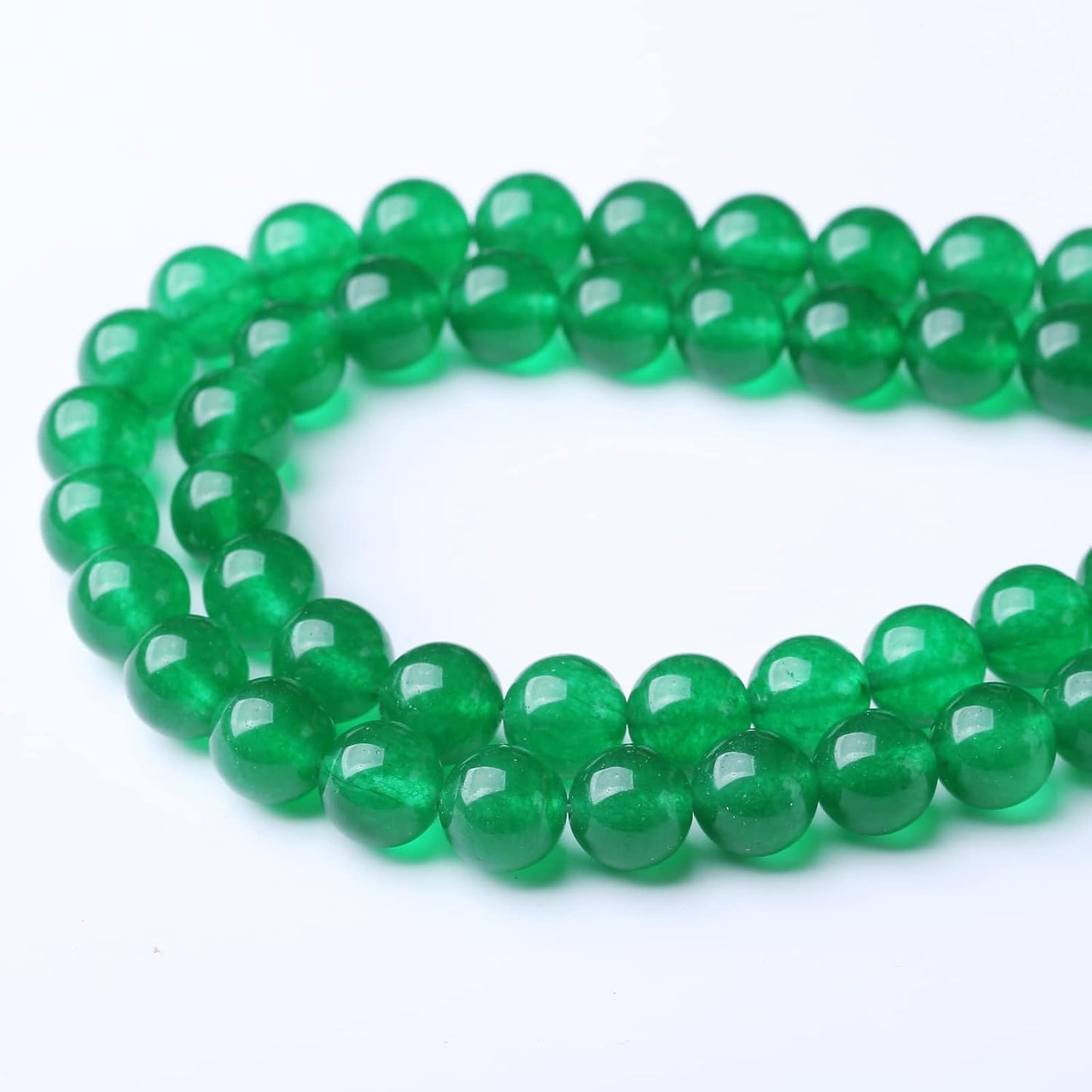 36PCS 10MM Natural Green Jade Stone Beads Energy Healing Beads for DIY Jewelry Bracelet Necklace Making for Jewelry Making15Inch