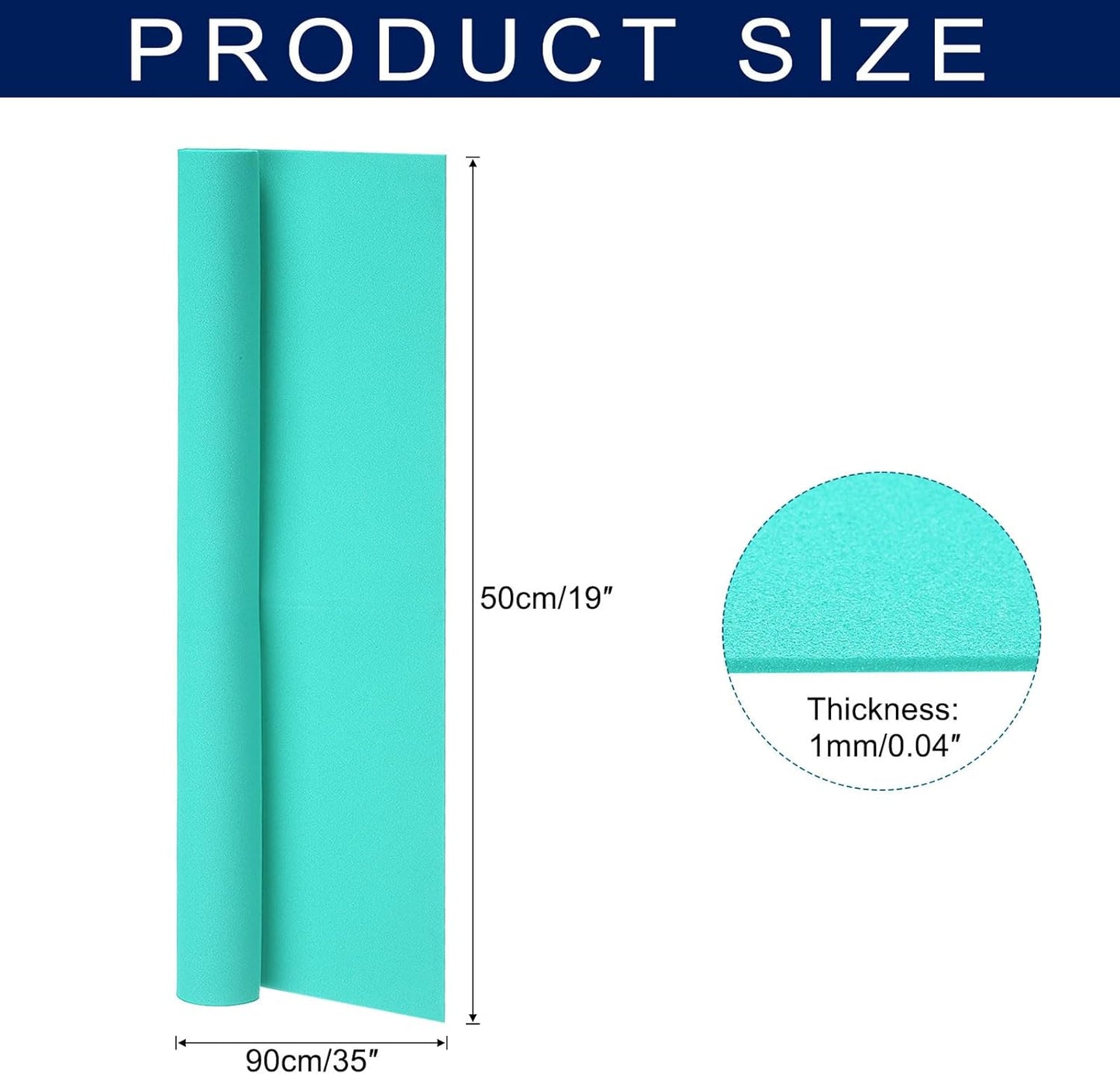 MECCANIXITY Foam Sheets Crafts 35x19 Inch 1mm EVA Craft Foam Paper Foam Sheets for Crafts Projects DIY Cosplay Modeling, Teal Green