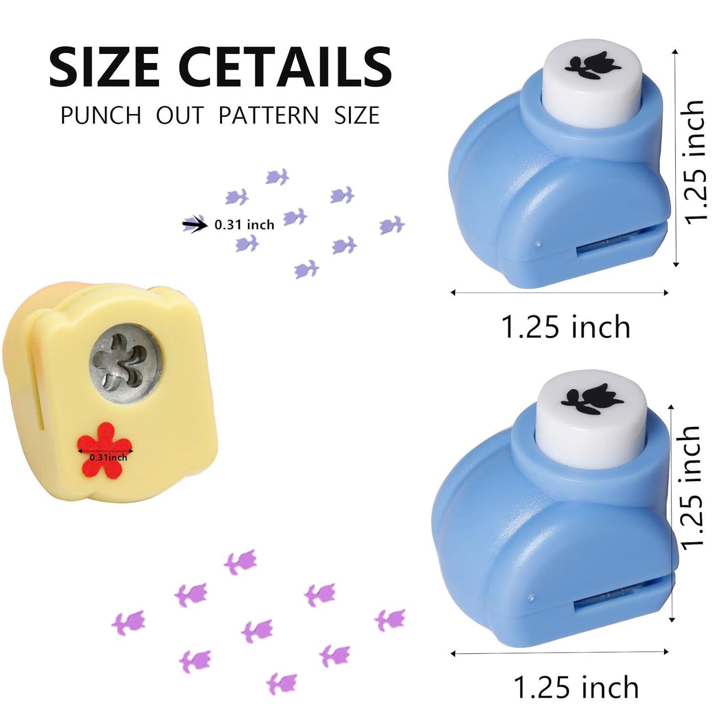 12pcs Craft Hole Punch Shapes Set,Small Paper Puncher for Kids,Single Crafting Scrapbook Punches,Star,Butterfly,Leaf,Christmas Tree.Heart,Tag stamp Cards Mini Cutter Nail Arts crafts Punchers Supplies