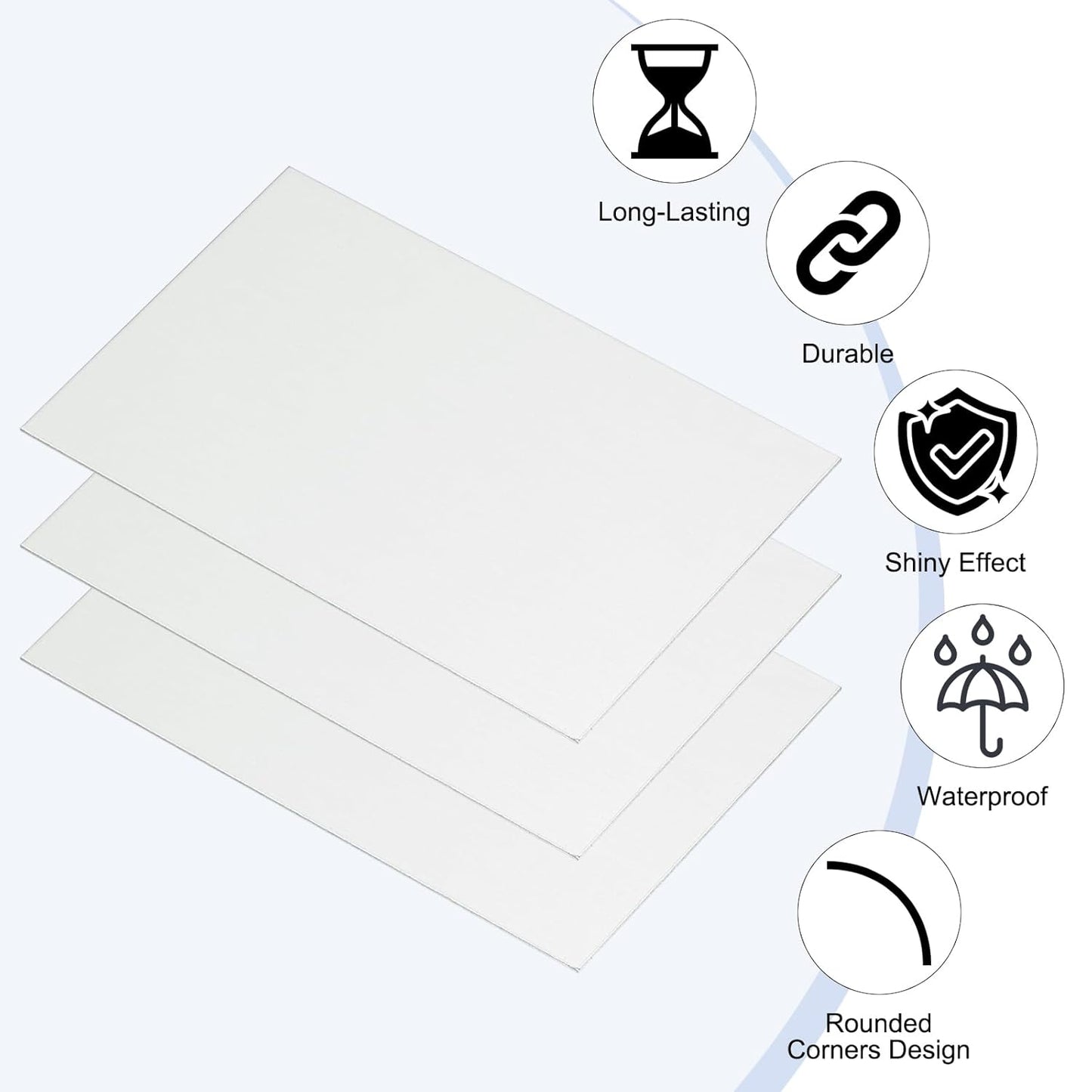 PATIKIL 2.1x3.3 Inch Anodized Aluminum Sheet Metal, 20Pcs Laser Plates Engraving Blanks 0.5MM Thin Rectangle for Crafting DIY House Laser Engraving, Silver