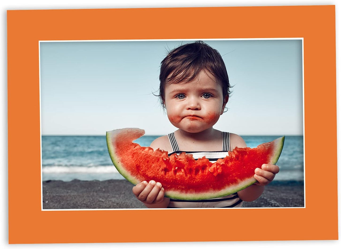 5.5x8.5 Mat for 8.5x11 Frame - Precut Mat Board Acid-Free Orange 5.5x8.5 Photo Matte for a 8.5x11 Picture Frame, Premium Matboard for Family Photos, Show Kits, Art, Picture Framing, Pack of 10 Mats