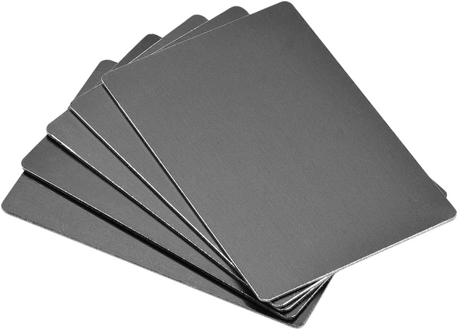 uxcell Blank Metal Card 80x50x1mm Anodized Aluminum Plate for DIY Laser Printing Engraving Black 5 Pcs