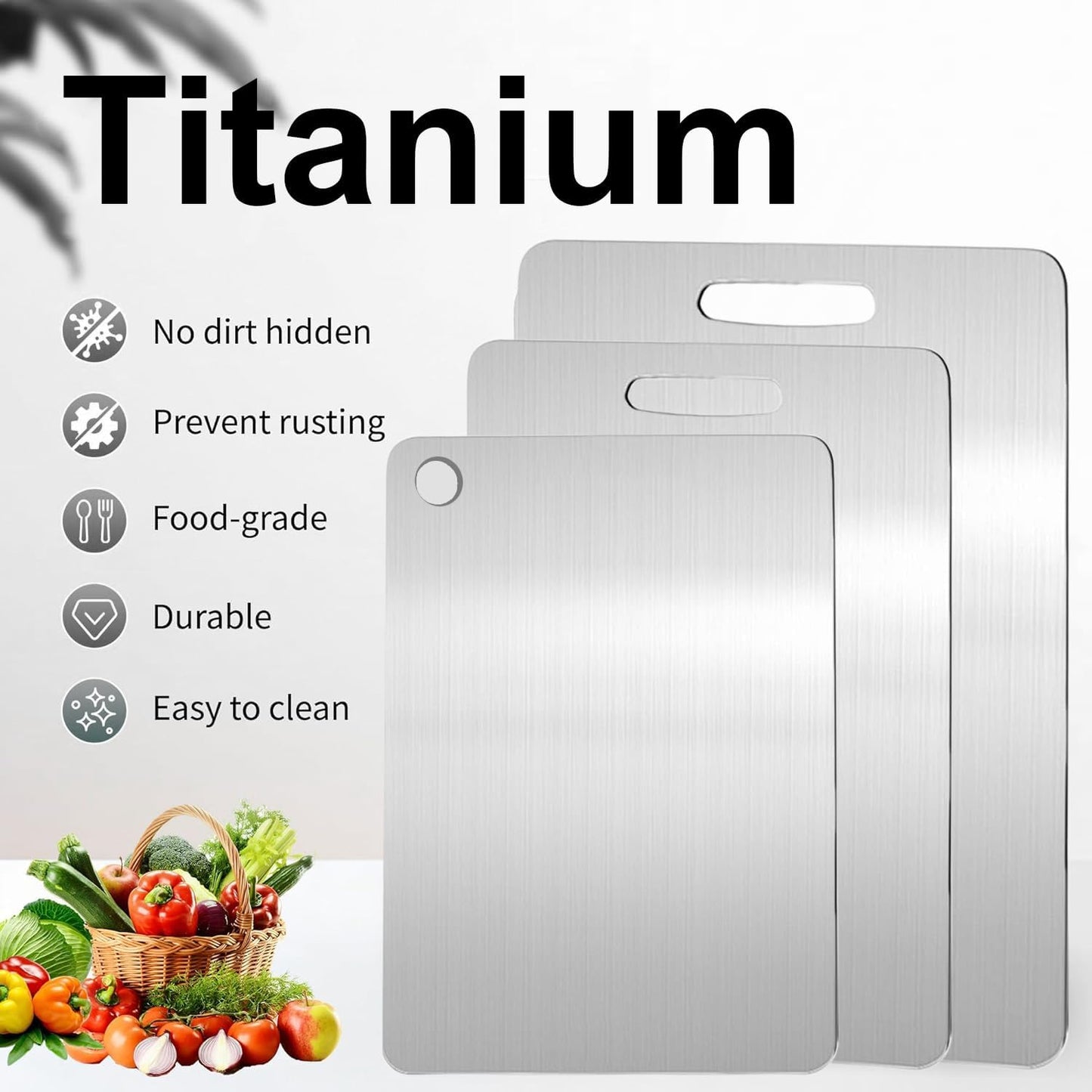 Titanium Cutting Boards for Kitchen,Katuchef Titanium Cutting Board,Non toxic Doubld-Side Available Chopping Boards, Easy to Clean and Store(1PC-L:15.35 * 11.02)