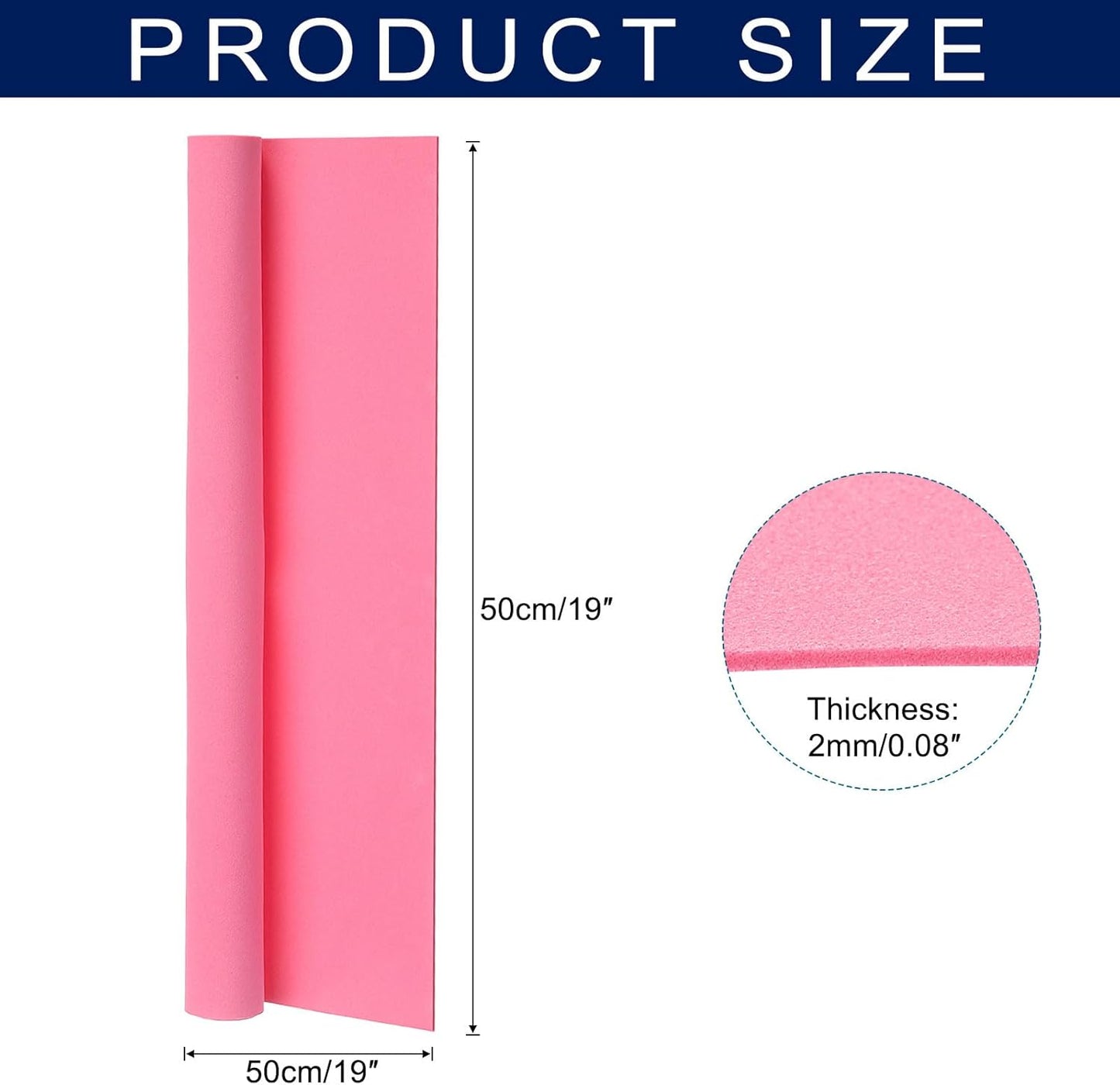 MECCANIXITY Foam Sheets Crafts 19x19 Inch 2mm EVA Craft Foam Paper Foam Sheets for Crafts Projects DIY Cosplay Modeling, Pink