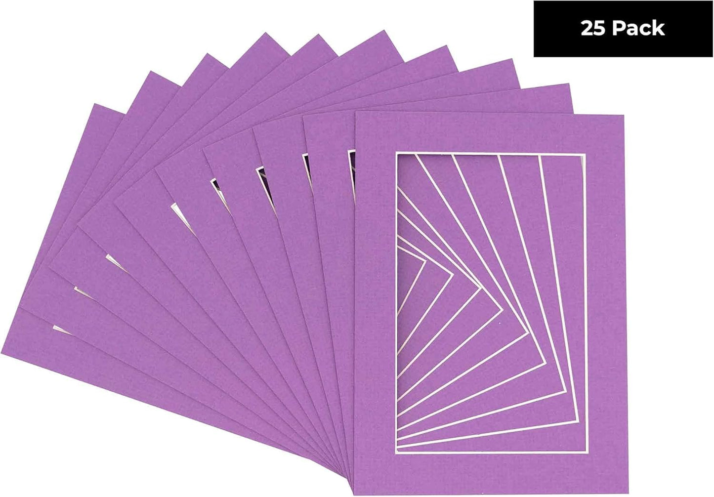 5x7 Mat for 8.5x11 Frame - Precut Mat Board Acid-Free Dark Purple 5x7 Photo Matte For a 8.5x11 Picture Frame, Premium Matboard for Family Photos, Show Kits, Art, Picture Framing, Pack of 25 Mats