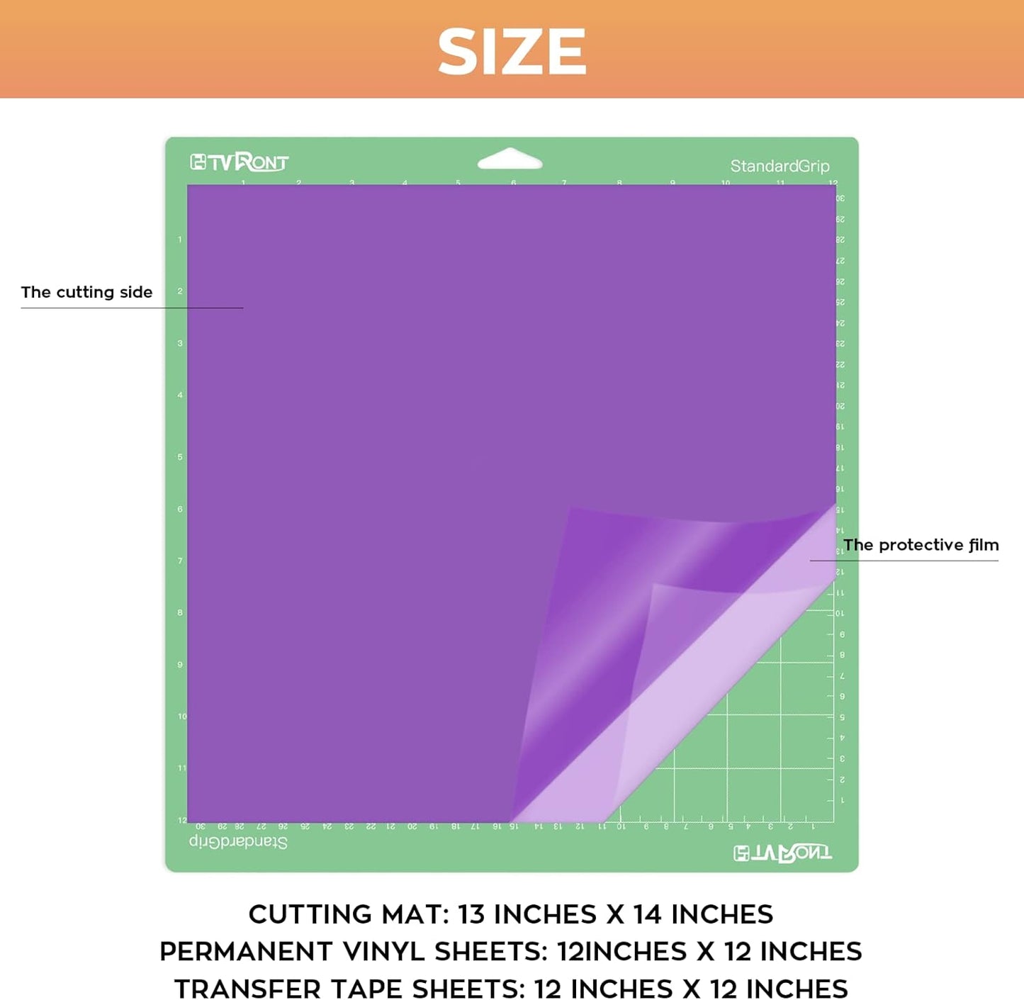 HTVRONT 70 Pack Vinyl for Cutting Machine, 57 Sheets 12" X 12" Permanent Adhesive Vinyl Sheets & 2 Cutting Mat & 10 Transfer Paper Permanent Bundle