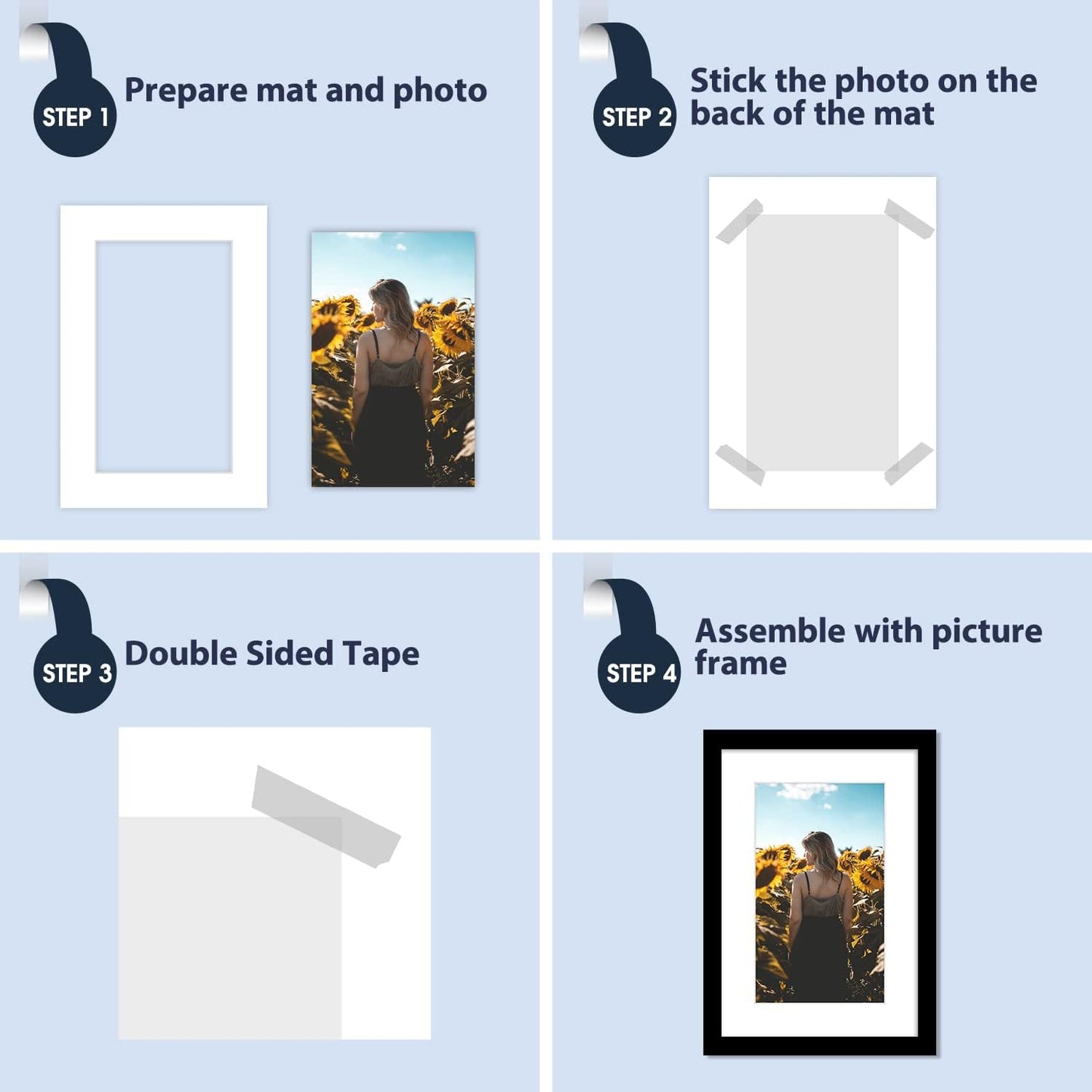 Mat Board Center, Pack of 10, 13x19 for 9x15 White Photo Picture Mats - Acid Free, 4-ply Thickness, White Core - for Pictures, Photos, Framing