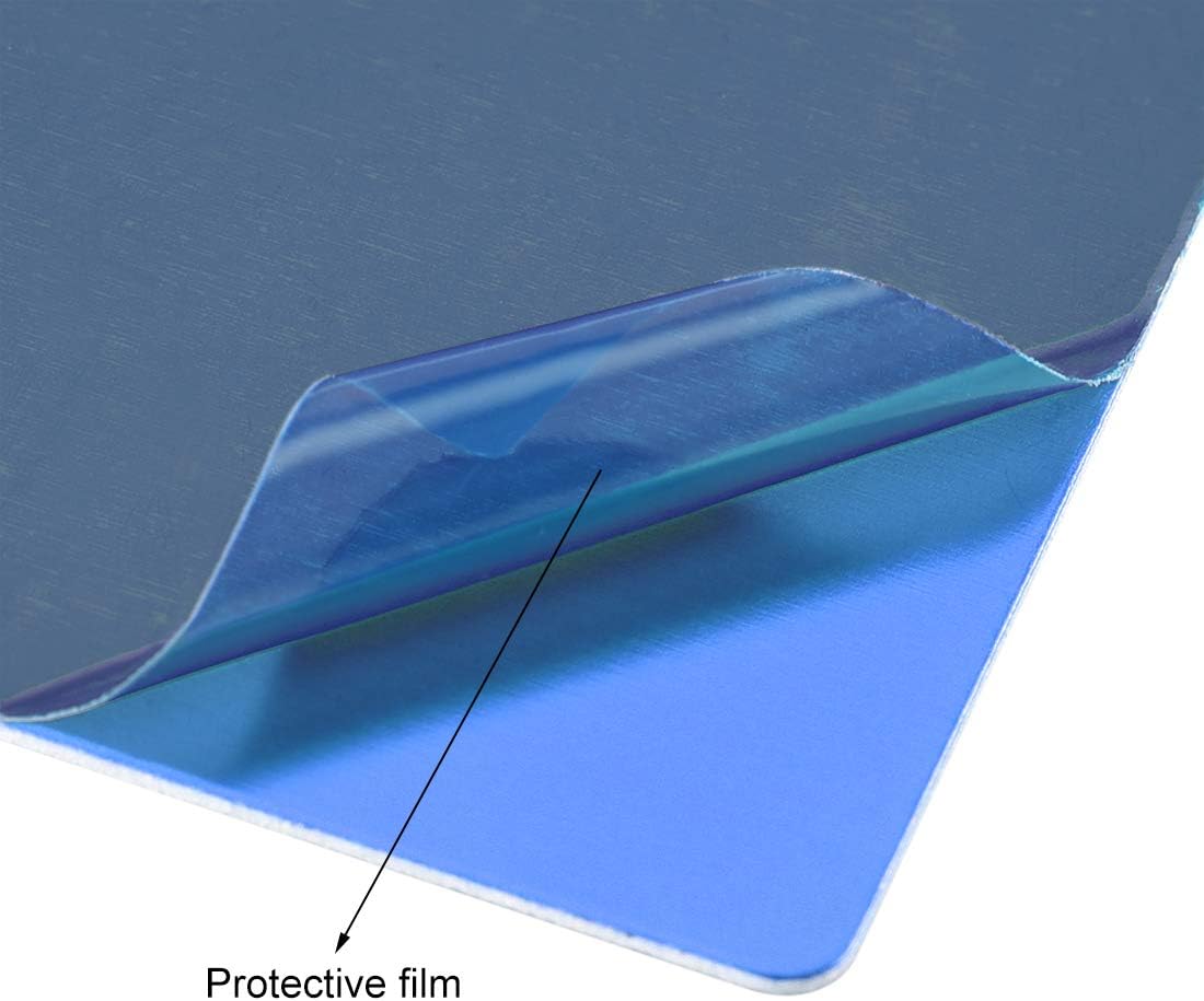 uxcell Blank Metal Card 80x50x0.8mm Anodized Aluminum Plate for DIY Laser Printing Engraving Blue 5 Pcs