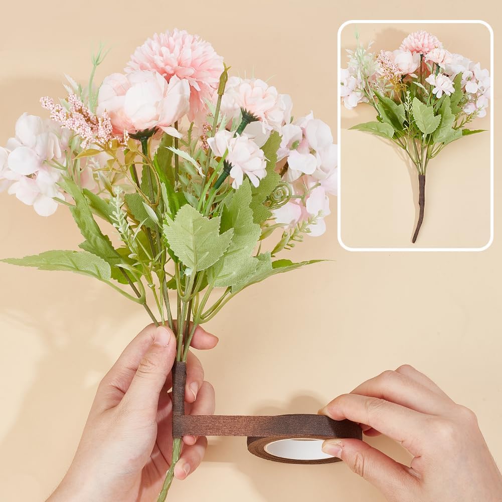 SONGZIMING Floral Arrangement Kit with Brown Floral Tape, 22 Gauge Floral Wire Stems, 26 Gauge Paddle Floral Wire and Floral Wire Cutter for Bouquets banquets, Artificial Flowers