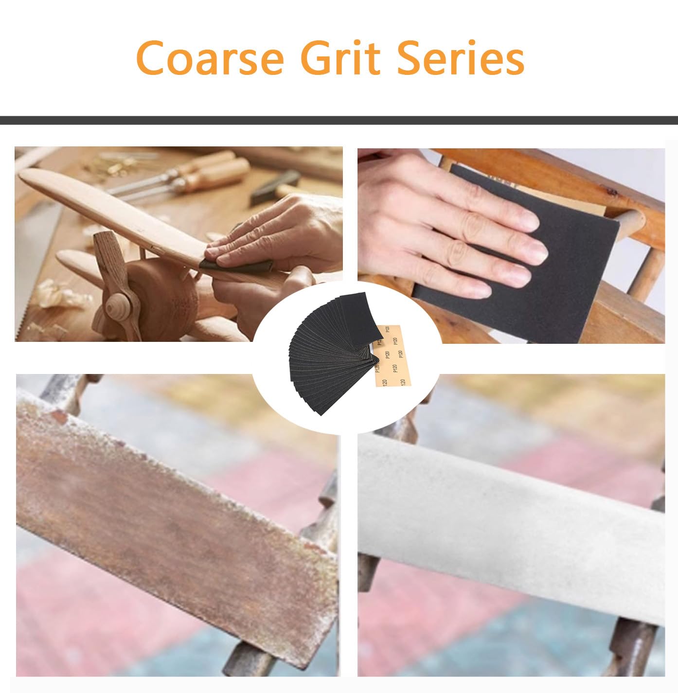 30Pcs 9 x 3.6 Inchs 120 Grit Wet and Dry Handmade Universal Sanding Sheets, Suitable for Woodworking Furniture/Automobiles/Metal/Lacquer Polishing Sandpaper